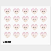 Sticker Cœur Fille rose Peach Glam Empreinte de léopard Ombre T (Feuille)