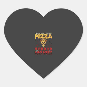 Sticker Cœur Films d'horreur Pizza Halloween Crâne Chauves-sour