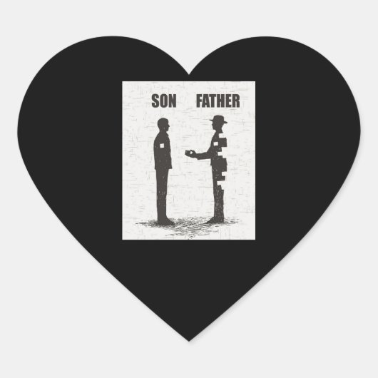 Sticker Cœur Fils Et Père (Devant)