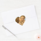 Sticker Cœur First Kiss (détail d'ange) par Bouguereau (Enveloppe)