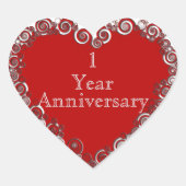 Sticker Cœur First Year Anniversary Milestone Romantic Modern (Devant)