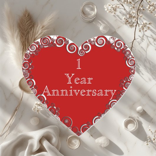 Sticker Cœur First Year Anniversary Milestone Romantic Modern