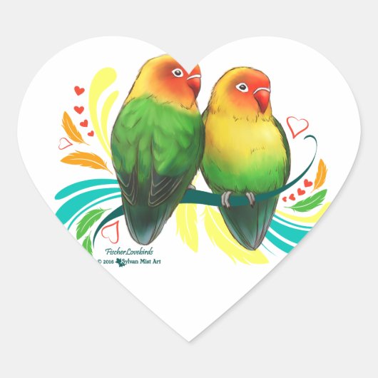 Sticker Cœur Fischer Lovebirds (Devant)