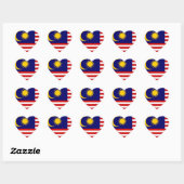 Sticker Cœur Flag malaisien (Feuille)