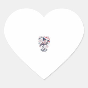 Sticker Cœur Flamant Patriotique Design de Chemise Gravure Vint