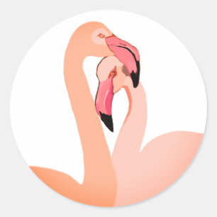 Sticker Coeur Flamant rose rose, Valentine