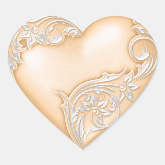 Sticker Cœur Flèche de coeur avec blanc (Devant)