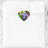 Sticker Cœur Fleur blanche pourpre bleu Iris (Sac)