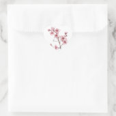 Sticker Cœur Fleur de cerise rose blanche (Sac)