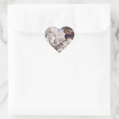 Sticker Cœur Fleur de cerisier. Joyeux Pâques. (Sac)