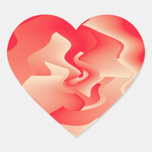 Sticker Cœur fleur de corail