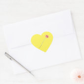 Sticker Cœur Fleur de Gerbera Rouge Pâle (Enveloppe)