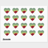 Sticker Cœur Fleur de Ranunculus rouge (Feuille)