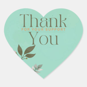 Sticker Cœur fleur orange merci