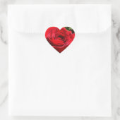 Sticker Cœur Fleur rose rouge vif Belle florale (Sac)