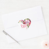Sticker Cœur Fleur RSVP (Enveloppe)