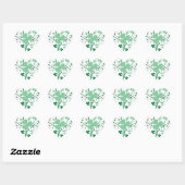 Sticker Cœur Fleur shamrock (Feuille)
