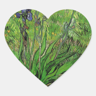 Sticker Cœur Fleur vintage,, Iris par Vincent van Gogh