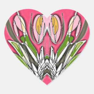 Sticker Cœur Fleurs