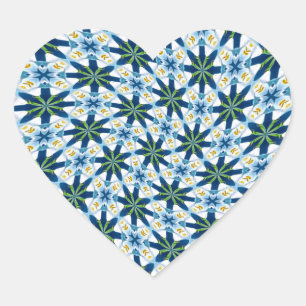 Sticker Cœur Fleurs Abstraites