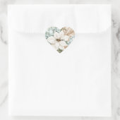 Sticker Cœur Fleurs blanches bleues tropicales (Sac)