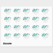 Sticker Cœur Fleurs Bleues Élégantes (Feuille)