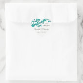 Sticker Cœur Fleurs Bleues Élégantes (Sac)