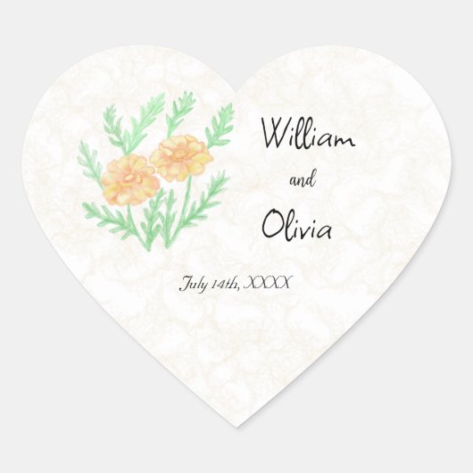 Sticker Cœur Fleurs Boho d'automne (Devant)