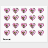 Sticker Cœur Fleurs d'azalée rose (Feuille)