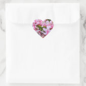 Sticker Cœur Fleurs d'azalée rose (Sac)