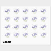 Sticker Cœur Fleurs de lavande Aquarelle Florale pourpre (Feuille)