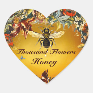 STICKER CŒUR FLEURS DE PRINTEMPS HONEY BEE / BEEKEEPER COEUR