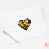 Sticker Cœur Fleurs de tulipe jaune (Enveloppe)