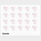 Sticker Cœur Fleurs florales de cerisier Merci rose blanc (Feuille)