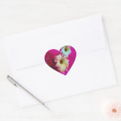 Sticker Cœur Fleurs roses (Enveloppe)