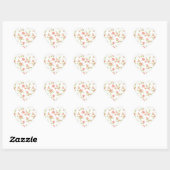 Sticker Cœur Fleurs roses (Feuille)