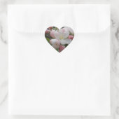 Sticker Coeur Fleurs Roses Blanches (Sac)