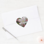 Sticker Coeur Fleurs Roses Blanches (Enveloppe)