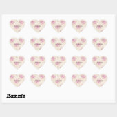 Sticker Cœur Fleurs roses Chic (Feuille)