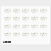Sticker Cœur Fleurs sauvages aquarelle (Feuille)