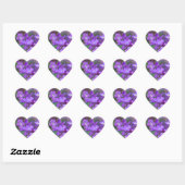 Sticker Cœur Fleurs violettes (Feuille)