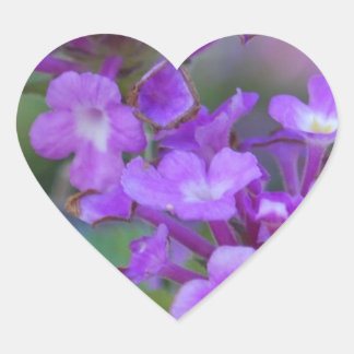 Sticker Cœur Fleurs violettes