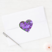 Sticker Cœur Fleurs violettes (Enveloppe)