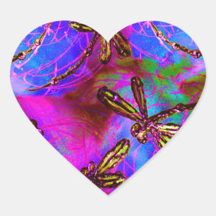 Sticker Cœur Flit Hippie Dragonfly