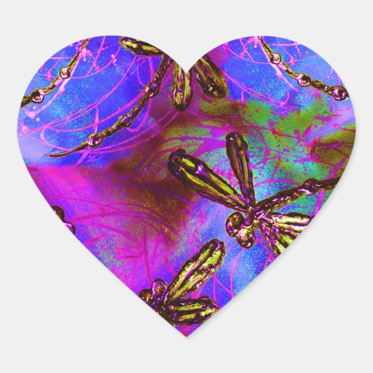 Sticker Cœur Flit Hippie Dragonfly (Devant)