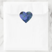 Sticker Cœur Floral de fleurs d'hydrangées bleu pourpre (Sac)