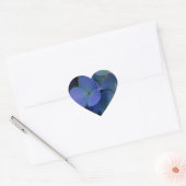 Sticker Cœur Floral de fleurs d'hydrangées bleu pourpre (Enveloppe)
