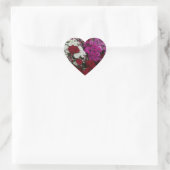 Sticker Cœur Floral Dianthus blanc, rose et rouge (Sac)