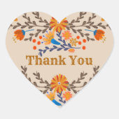 Sticker Cœur Floral mexicain Merci occidental (Devant)