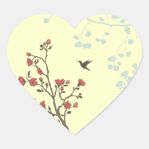 Sticker Cœur Floral moderne 2